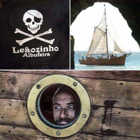 Collage of 3 pictures from Leãozinho Pirate Boat Albufeira