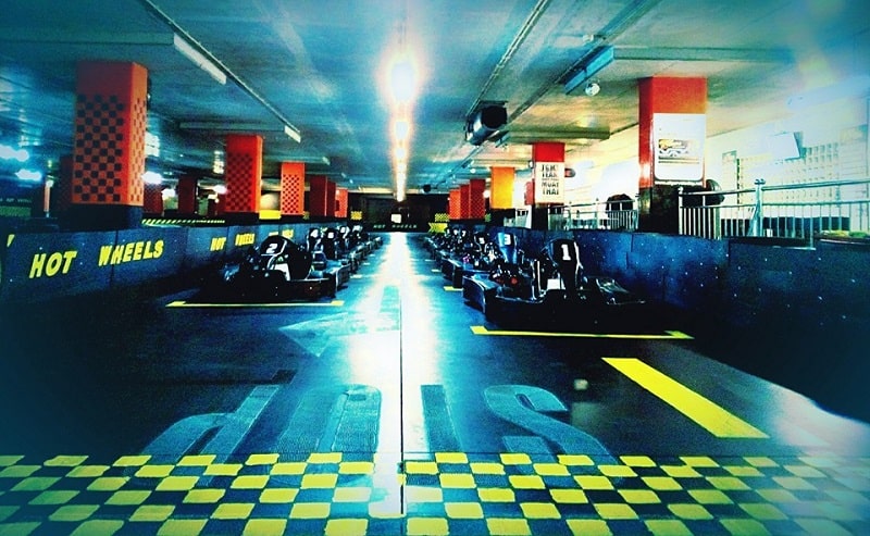 Karts Waiting At Hot Wheels Albufeira Indoor Track