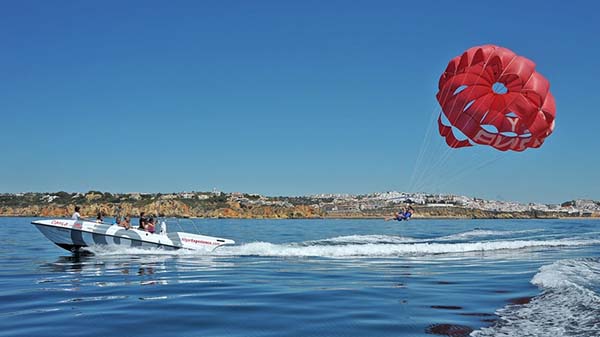 Motor Boat pulling a parasailing