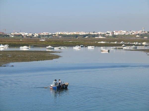 Small boat in Ria Formosa in Faro