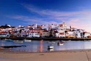 Ferragudo river and city view