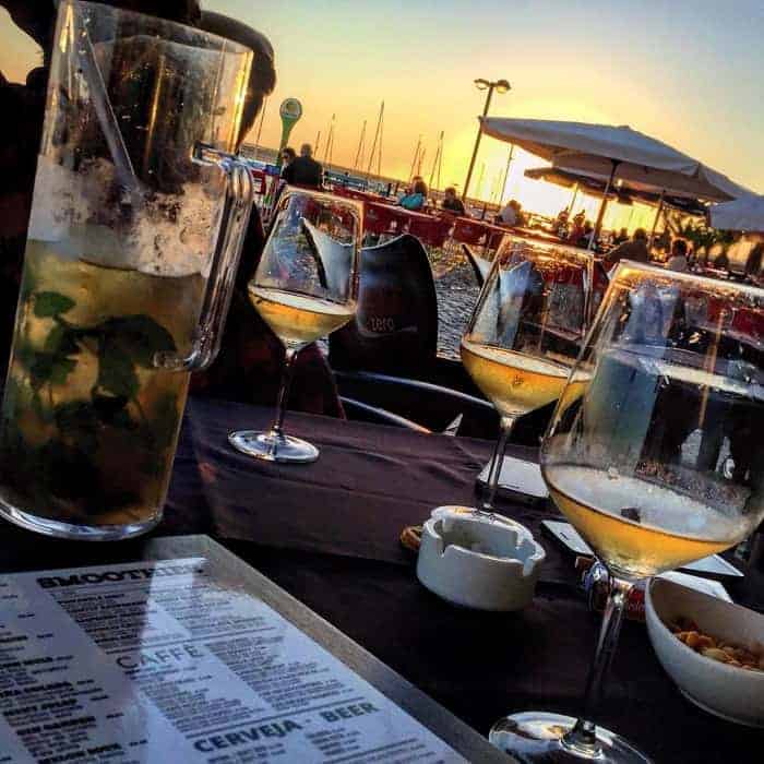 Zona Cocktail Louge With A View for the Olhão harbour at sunset