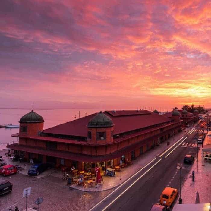Olhão market at sundown